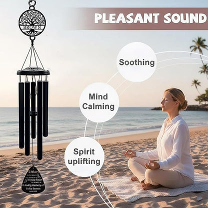Personalized Memorial Wind Chimes for Loss of Loved One Sympathy Gift in Memory Windchimes Outdoors Bereavement Gifts Remembrance Gift for Loss of Mom Dad (Memorial 2)