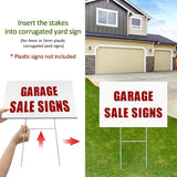 6 Pack Yard Sign Stakes, 17X7.5 INCH H Frames Yard Stakes for Signs for Ground Outdoor, Metal Yard Sign Holder for Corrugated Plastic Sign, Blank Lawn Sign, Estate Garage Sale, Outdoor Decor