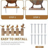 Geila 5PCS Rusty Birds Decoration, Fence Decorations Outdoor, Metal Birds Yard Decor Perfect Yard Art and Large Outdoor Ornaments
