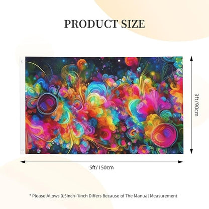 Bright Beautiful Colorful Art Flag 3x5 Ft Double Sided Garden Flag Outside Yard House Flags Funny Party Banner Wall Hanging Poster Indoor Outdoor Flags for Lawn, Porch Home Decorations