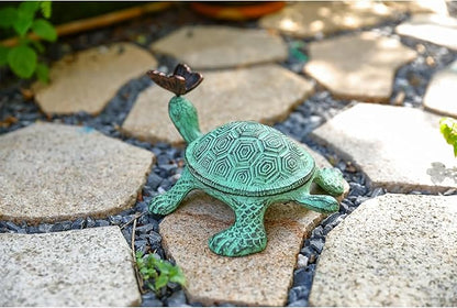 9”L Cast Iron Turtle Key Hider ，Hidden Key Holder for Outside ，Outdoor Hidden Key Holder