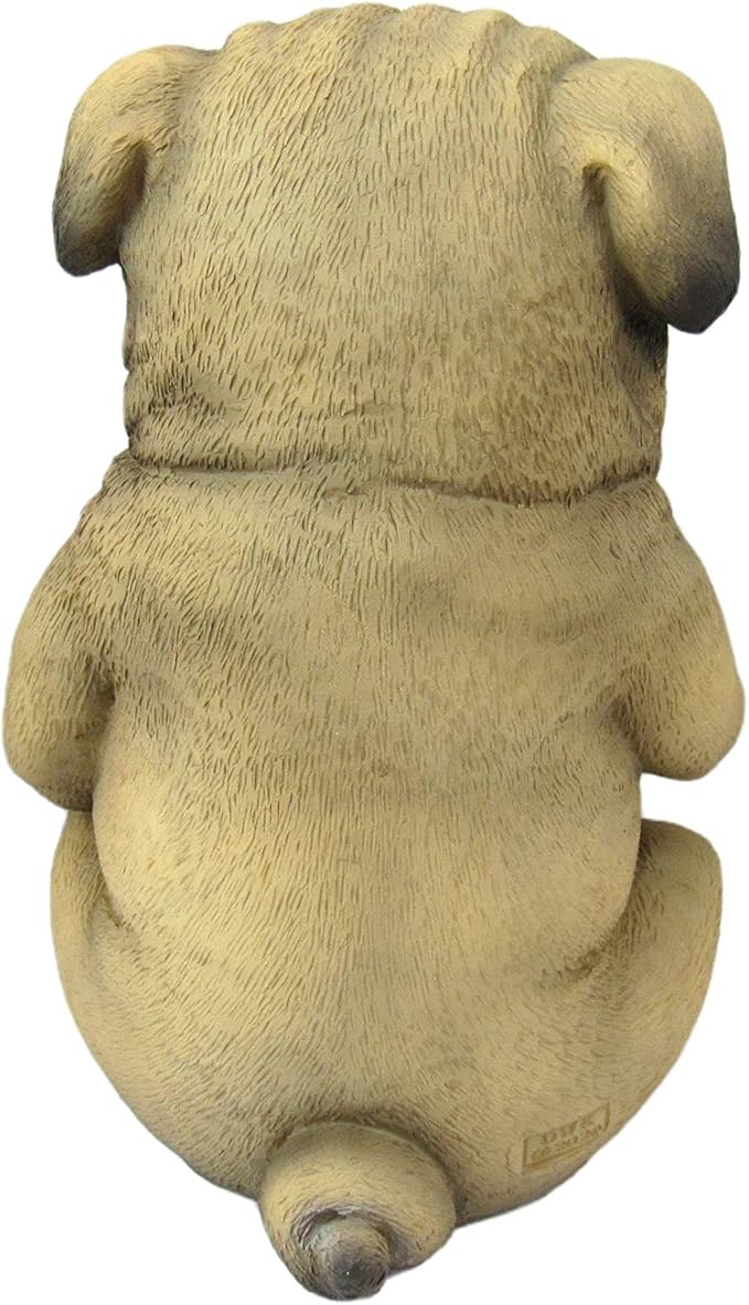 Pug Life Cheeky Middle Finger-Flipping Pug Dog Hand Painted Resin Statue - Adorable 6.75-Inch Decorative Figurine for Your Home, Office, and Garden Display