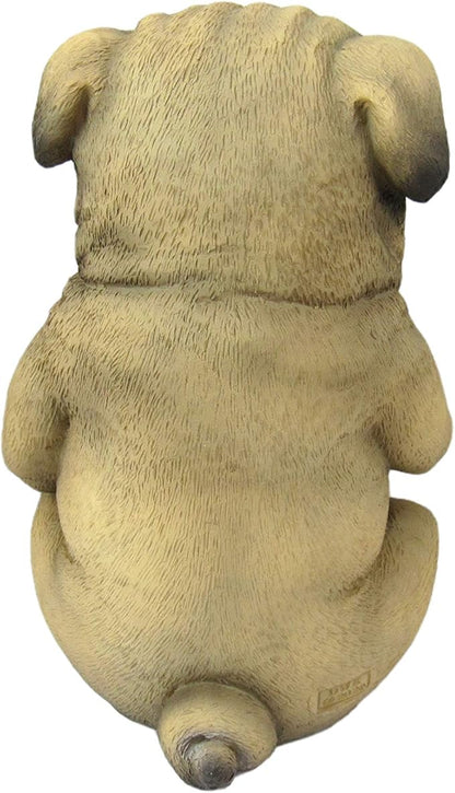 Pug Life Cheeky Middle Finger-Flipping Pug Dog Hand Painted Resin Statue - Adorable 6.75-Inch Decorative Figurine for Your Home, Office, and Garden Display