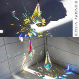 H&D HYALINE & DORA 4.7" AB Coating Crystal Horns Prisms Suncatchers for Windows,Set of 2 Rainbow Maker Hanging Prisms for Wedding Party Christmas Tree Garlands Decoration