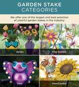 Regal Art & Gift Hummingbird Flower Garden Stake - Decorative Handcrafted Metal Sculpture, Elegant Outdoor Art for Patio, Lawn & Garden Décor - Ruby Throated