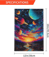 Galaxy Starry Sky Planet Garden Flag Seasonal Double Sided 12 x 18 Inch Small Yard Flag for Indoor Outdoor Decor Holiday All Seasons