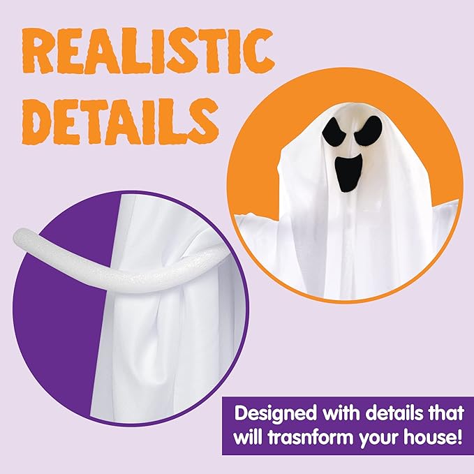 JOYIN 3 PCS Halloween Party Decoration 27.5" Hanging Ghosts, Cute Flying Ghost for Front Yard Patio Lawn Garden Party Décor and Holiday Decorations