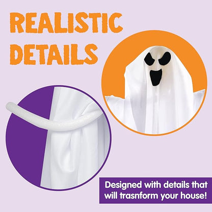 JOYIN 3 PCS Halloween Party Decoration 27.5" Hanging Ghosts, Cute Flying Ghost for Front Yard Patio Lawn Garden Party Décor and Holiday Decorations
