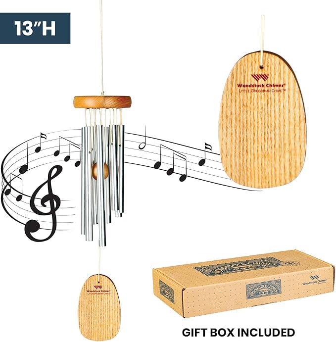 Woodstock Chimes Signature Collection, Little Gregorian Chime, 13'' Inspirational and Memorial Wind Chimes for Outdoor, Patio, Home or Garden Décor (GLS)