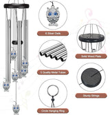 Virekm Windchimes Outdoors Clearance, Door Chime Wind Chimes for Outside Sympathy Wind Chimes for Patio Decoration, Garden Decor. Zen Garden Decor(Blue Evil Eye Owl)