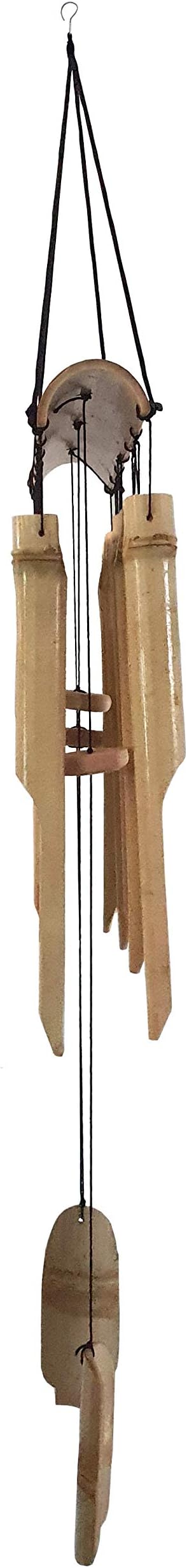 Large Simple Bamboo Wind Chimes, 12 Tubes Double Row, Patio Garden Home Décor, Handmade Natural Beautiful Sound 34 inch