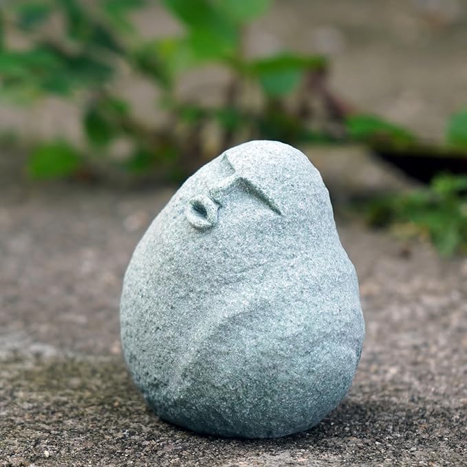Cute Stone Primitive Man Figurine: Funny Stoneman Statue for Outdoor Decor, Carving Face Garden Home Decoration Fish Tank Ornament - Stone Man C