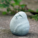 Cute Stone Primitive Man Figurine: Funny Stoneman Statue for Outdoor Decor, Carving Face Garden Home Decoration Fish Tank Ornament - Stone Man C