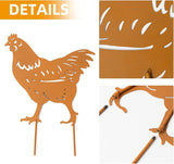 TT & MM Chicken Gifts for Women/Men,Chicken Metal Decorative 4 Pcs Garden Stakes,Hen/Chicks Silhouette Statues for Yard Art,Backyard,Patio,Lawn Ornaments,Outdoor Decor