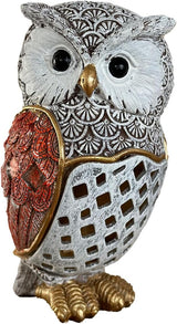 Solar Garden Decor Owl Statues Figurine,Solar Hollow Out Waterproof Lantern for Patio Balcony Yard Lawn,Home Decor,Mother's Day Birthdays Gifts for Mom Grandma Women-3.35" (W) x 5.9" (H)