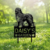 Custom Bergamasco Sheepdog Dog Metal Memorial Garden Stake Personalized Pet Grave Marker Name Sign Remembrance Stake Decor Sympathy Dog Loss,Outdoor Statues for Yard Garden Lawn Patio Pathway Grave.