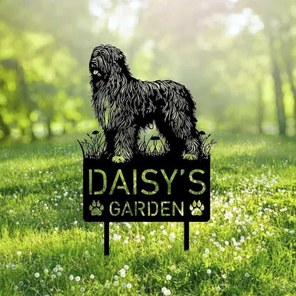 Custom Bergamasco Sheepdog Dog Metal Memorial Garden Stake Personalized Pet Grave Marker Name Sign Remembrance Stake Decor Sympathy Dog Loss,Outdoor Statues for Yard Garden Lawn Patio Pathway Grave.