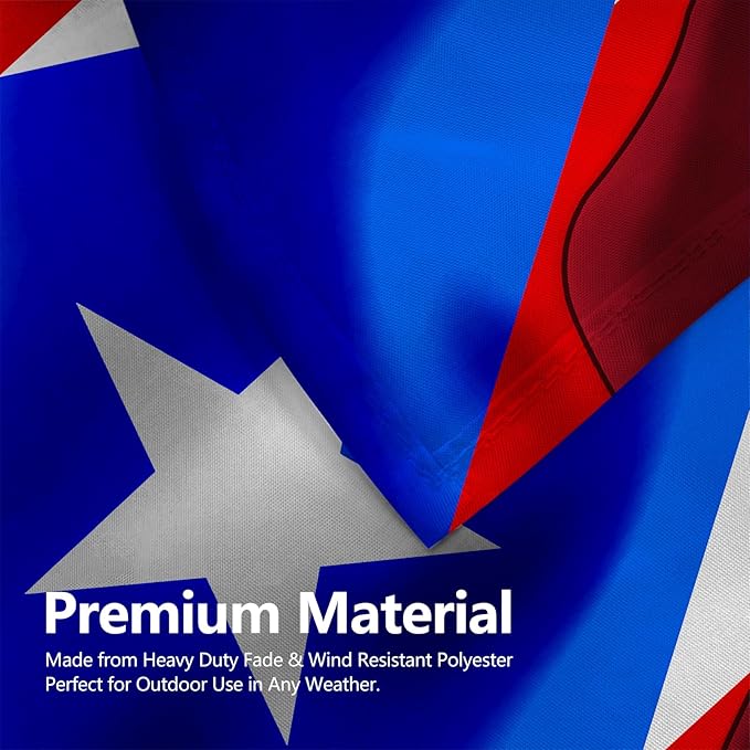 Puerto Rican Puerto Rico And Dominican Republic Flag 3x5 Ft Double-Sided Printed Indoor/Outdoor Flag Polyester Fabric Decorative Banner With 2 Brass Grommets 3x5 Foot National Flags For Outside