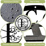 Metal Monogrammed Initial Welcome Sign, Metal Letter Wall Art Decor, Name Sign for Home Porch Front Door Outdoor (L)