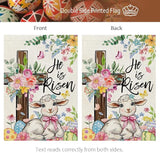 CROWNED BEAUTY Easter House Flag Cross 28x40 Inch Double Sided Large Holiday Welcome Decoration for Outside Yard