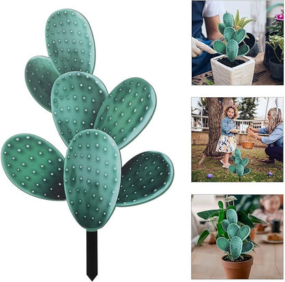 COHEALI Cactus Garden Stake Decor 9.84X6.08In Outdoor Metal Plant Stake for Yard Patio Lawn Decorative Garden Sign Inserted Ornament