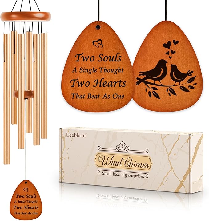 Leebbsin Wedding Gifts Wind Chime, Wedding Gift for Couple 2025, Engagement Gift for Newlywed Bride Groom Husband Wife, Bride to be Gifts for Bridal Shower Engagement Anniversary, Large-36''
