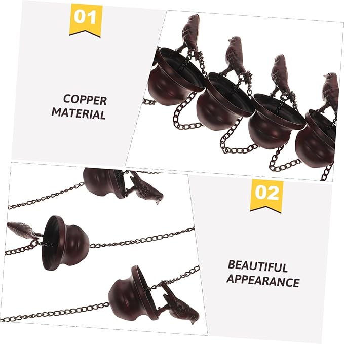 ORFOFE Metal Rain Chain for Gutters Unique Decorative Rain Chain Design for Home and Garden Finish Elegant Outdoor Water Drainage
