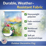 Caroline's Treasures North Dakota Wild Prairie Roses in Watercolor House Flag Large Porch Sleeve Pole Decorative Outside Yard Banner Artwork Wall Hanging, Polyester, House Size, Multicolor