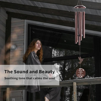 Outdoor Wind Chimes, 37 inch, Hummingbird Windchime, Suitable for Home Decoration, can be Used in Gardens, patios, Balconies, etc. Gift That Expresses Sympathy for Mothers, Grandmothers or Friends.