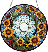 5.9'' Sunflower Acrylic Window Hanging Flower Indoor Decor Stained Panel Hangings Wall Art Decor Gift for Daughter,Mom,Grandma (Style D)