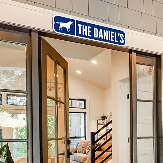 SmartSign Customize Your Own Blue Street Sign with Dog Symbol | 6" x 24" 3M EG Reflective Aluminum