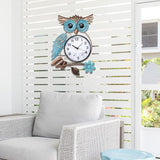 MUMTOP Owl Outdoor Clock Waterproof, 14.56 Inch Outside Wall Clock with Thermometer Combo for Patio Pool Garden Home Decor