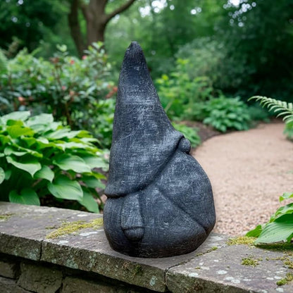 OLOMA Traditional Garden Gnome Statue Outdoor Decor Heavy Stone Sculpture with Protective Resin Coating Weather Resistant Classic Garden Accent for Yard Patio Landscape