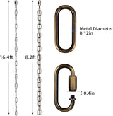 LOFIR 16.5 FT Matte Bronze-Colored Rain Chain with Hooks - Rain Chains for Outside - Adjustable Rain Catcher Chains with Bell for Eaves Drainage - Easy Install Bronze-Colored (Diameter 3mm)