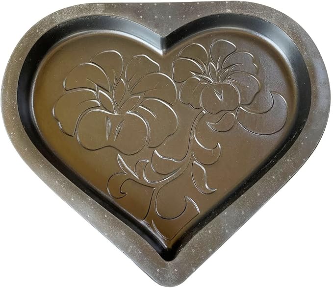 AUTUMN Heart with Flowers Stepping Stone Mold, Concrete Cement Mold, Stepping Stones for Garden Walkway, DIY Walkway Stepping Stones, Heart Statue for Garden, Heart Garden Decor Mold