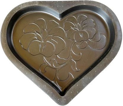 AUTUMN Heart with Flowers Stepping Stone Mold, Concrete Cement Mold, Stepping Stones for Garden Walkway, DIY Walkway Stepping Stones, Heart Statue for Garden, Heart Garden Decor Mold