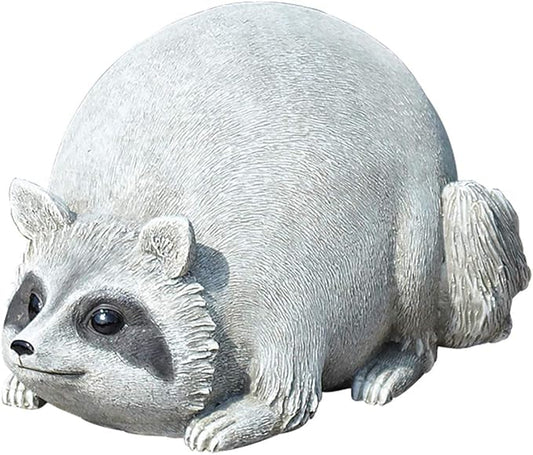 Roman 16278 Raccoon Pudgy Pals Grey 10 x 5.5 Inch Resin Stone Indoor Outdoor Garden Figurine