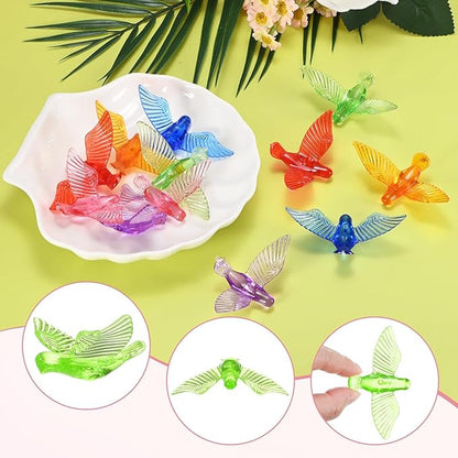 M METERXITY 12-Pack Wind Chime Pendants, 4.3cm Acrylic Peace Dove Shape DIY Wind Chime Parts Supplies for Craft Projects/Custom Home Garden Outdoor Hanging Decorations [Green]