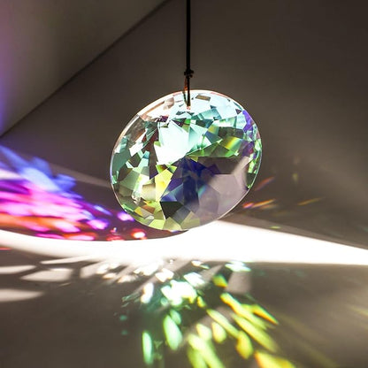 3"/79mm Hanging Crystal Prism Suncatcher for Window Large Sun Catchers AB Colored Faceted Prisms Ornament Rainbow Maker Chandelier Crystal Pendant