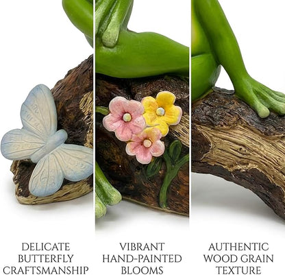 Couple Frogs Garden Statue - 9" Weatherproof Outdoor Yard Decor