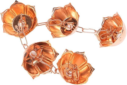 Copper Elegant Hanging Rain Chain Efficiently Manages Water for Garden and Yard (Flower Shaped)