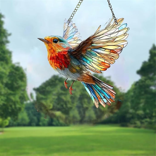 Hummingbird Suncatchers for Windows Hanging Garden Suncatcher Acrylic Window Hanging Panels Decor Gifts for Mom Friend Grandma Wife Housewarming Birthday Home 7.87 * 7.87inc/20 * 20cm