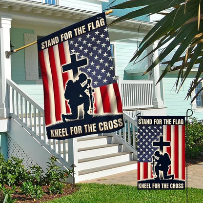 FLAGWIX American Army Veteran Flag - USA Premium Polyester The Cross Veteran Garden Flag (11.5" x 17.5") - 4th of July Memorial Day Veterans Day Decorations for Home, Decorative Indoor Outdoor Flag