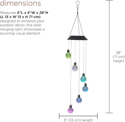 Alpine Corporation RGG644SLR-CC Outdoor Solar Hanging Color Changing Light, 28" Tall, Black
