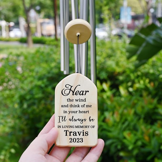 Memorial Wind Chimes - Sympathy Gifts for Loss of Loved One - Bereavement Gifts - In Memory of Dad Mom