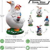 Garden Gnomes Outdoor, Funny Lawn Gnome Statue Decorations, Solar Gnome Riding Goose Figurines Ornament for Patio, Balcony, Yard - Mothers Day Gifts for Women, Mom, Grandma