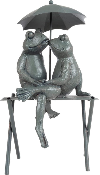 Frog Couple Statue-Resin Romantic Animal Figurine for Outdoor Lawn and Garden D?cor-Great for Flower Beds, Fairy Gardens, and More by Pure Garden