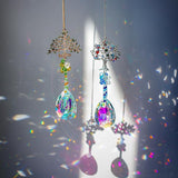 Crystal Suncatchers Window Crystals Hanging Suncatcher Colorful Glass Beads Chain Wind Chimes for Garden Outdoor Pendant Home Decor Gifts (2Pack- Tree of Life)