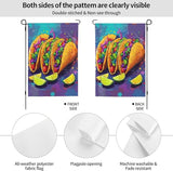 Colorful Tacos With Limes Garden Flag Double Sided Flags For Room Outside Yard Flag Outdoor Banner Wall Art Hanging 28"X40"