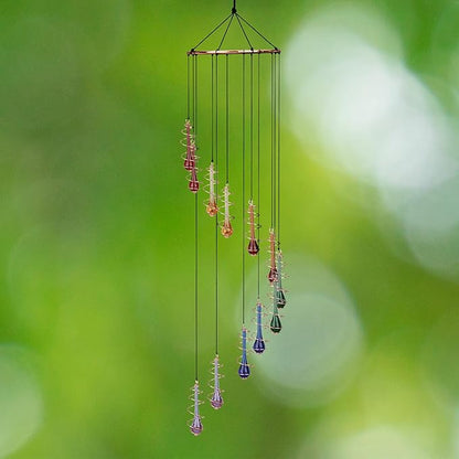 Red Carpet Studios Windchimes Spiral Wind Chime, 32" Long, Rainbow Teardrop